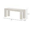 Plank+Beam 49 Inch Dining Bench for Dining Room, Bench for 60 Inch Table Kitchen Dining Seat, Wooden Outdoor Bench, Solid Wood Entryway Bench, White Sand Wirebrush
