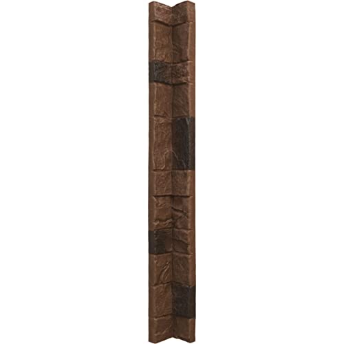 Ekena Millwork 3"W x 3"D x 48"H Universal Inside Corner for StoneWall Faux Stone Siding Panels, Canyon Brown