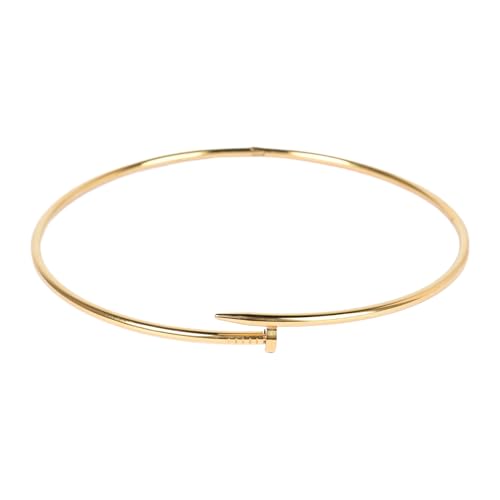 Image of SALVE Chic Gold Nail Hasli Choker Necklace for Women Western | Aesthetic Choker for Girls Accessories, Statement Jewellery for Women | Fashion Jewellery Gold Necklace Valentine's Gift for Girlfriend