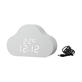 Fonction de réveil fiable + : AA14 New Cloud Alarm Clock Student Calendar Luminous LED Voice USB Digital Clock offre des alertes matinales constantes avec une alarme vocale et une fonction de secouage pour snooze en option pendant 5 minutes, assurant un démarrage rapide. L'alarme retentit pendant 3 minutes et s'arrête automatiquement si elle n'est pas surveillée, ce qui la rend adaptée pour les étudiants occupés et les professionnels à la recherche de ponctualité.