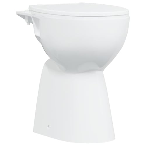 vidaXL Randloses WC 7 cm Extra Höhe Soft-Close Keramik Weiß