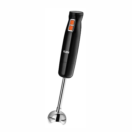 Image of Glen Hand Blender with Detachable Stainless Steel Arm,Low Noise powerfull DC Motor, Slim Grip Easy One-Hand Operation, Ideal for Turbo Speed Control Soups,Saag, Purees & Smoothies- Black (4063 HB BL)