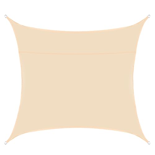 Voile d'ombrage beige 2 x 4 m rectangulaire imperméable avec œillets de fixation - 2