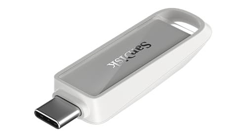 Image of SanDisk Phone Drive with USB-C, 256GB, Upto 150 MB /s, Arctic White, 2Y Warranty, Automatic Backup Using SMZ, Works with iPhone 15 & iPhone 16 Series