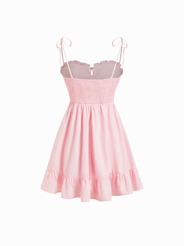 Image of CIDER Floral Dress for Women Summer Mini Sundresses Spaghetti Strap Cute Vacation Dresses Boho Casual Outfits