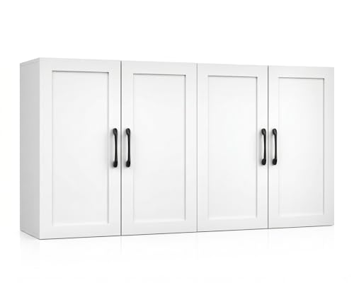 Cozivellia Wall Cabinet with Adjustable Shelves, Laundry Room Cabinet with