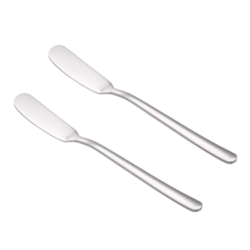 HOLIDYOYO Thickened 304 Stainless Steel Butter Knives 2 Pack Perfect for Cheese Butter Cake Jam Baking Tools Kitchen Utensils