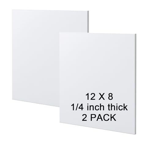 Image of HDPE Sheet 1 /4-2PCS 12 inch x 8 inch High Density Polyethylene Sheets with Protective Film 1 /4 Thick HDPE Plastic Sheet Board Solid Plastic Block for Flat Panel DIY Projects Machining Home (White)