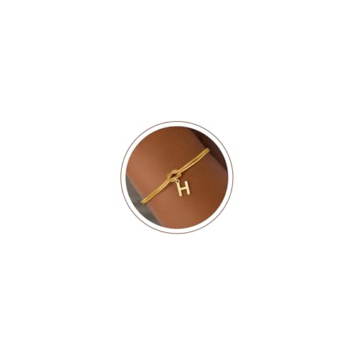 SLOONG Armband Damen Gold Silber, 18K Gold/Silber Vergoldet Armband mit Buchstaben Personalisiert Armbänder Verstellbares Armkette Schmuck Geburtstagsgeschenk Geschenke für Frauen Freundin Mädchen