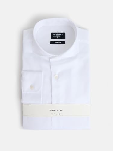 Chemise à bouton bas homme blanche coton easy iron puño simple - 5