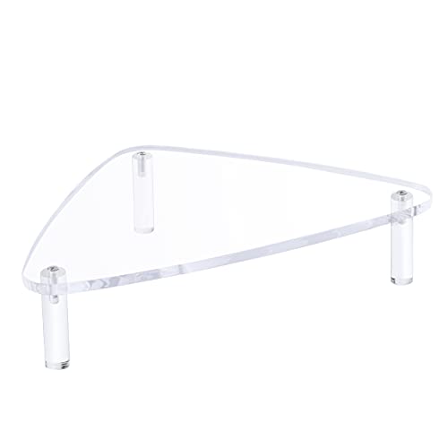 Sumerflos Acrylic Monitor Desk Stand, 0.4 Inch Thickness Sturdy Platform Computer Laptop Monitor Riser Stand, Clear Stylish Home Office Triangle Desktop Universal Stand with Anti-Slip Pads, Save Space