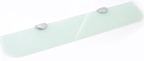 Estante de cristal con esquinas curvas, 3 tamaños, 300 mm, 400 mm, 500 mm, 3 colores, blanco, transparente, negro, para el baño, la cocina o el dormitorio, vidrio, blanco, 500mm x 100mm