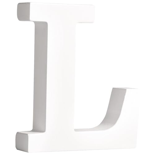 Rayher 62663000 MDF- Buchstabe L, weiß, 11 cm, Stärke 2 cm, 3D-Buchstaben...