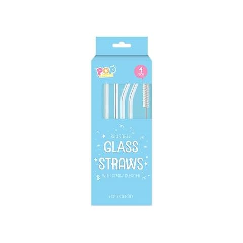 Stylish Reusable Glass Straws Pack of 4 Cover