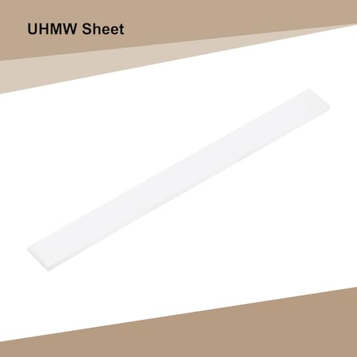 Image of MECCANIXITY UHMW Sheets, Hard Ultra High Molecular Weight Polyethylene Sheets Plastic Sheet, 34 inch x 2-3 /4 inch x 1 /2, White