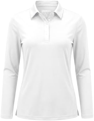 TACVASEN Damen Poloshirt UPF 50+ Langarm Golf Langarmshirt UV Schutz Polo Shirt Schnelltrocknend Sportshirt