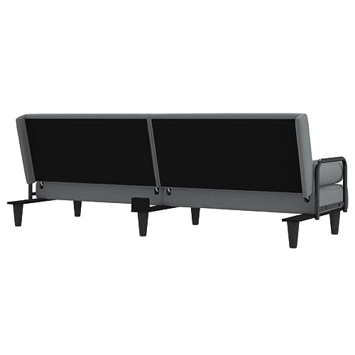 Sofá cama de 3 plazas con respaldo ajustable sofá plegable de tela gris claro 7