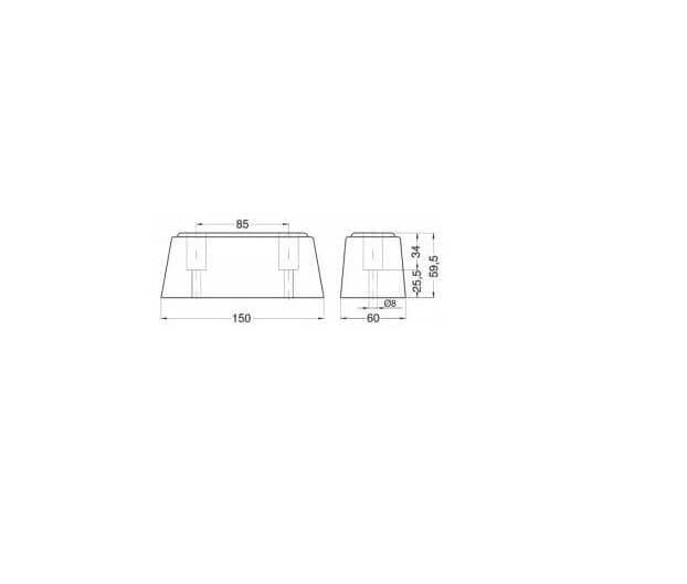 Tampone paracolpi Camion rimorchio 2 Pezzi Protezione Contro Urti L 15 x H 6 x P 6 cm