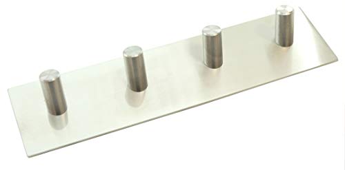 LIVING-TEC Hakenleiste mit 4 Haken Edelstahl gebürstet (4 Haken) Cover