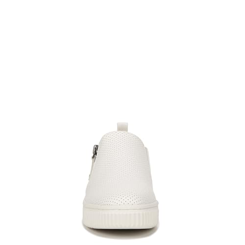 Naturalizer Soul Womens Turner Platform Zipper Slip On Fashion Sneaker Shoe White Perforated 6.5 M2