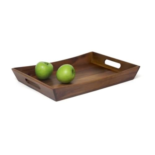Lipper International 1165 Acacia Curved Serving Tray, 19.88" x 14" x 2.5"