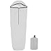 Pesoncarl Sleeping Bag Liner 83x28 Inch Nylon Ultralight Insulated Camping Sleeping Bag Liners with Drawstring Hood Foldable Waterproof Portable Travel Sheets for Outdoor, White