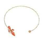 SCRDPRAD Colorful Flower Chocker Necklace For Women Handmade Romantic Clavicular Chocker Bracelet Hawaiian Summer Beach Jewelry-Orange