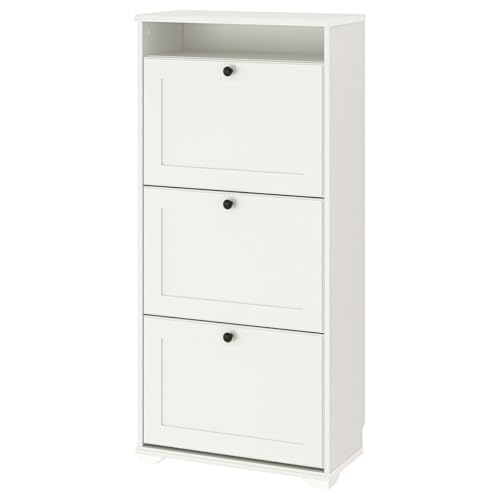 Meuble de rangement à chaussures compact pour entrée et couloir blanc