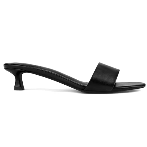 Womens Heeled Sandals Open Round Toe Kitten Low Heels for Women Slip on Slide Sandals Mule Heels Fashion Comfort Dress Party Shoes2