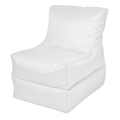 Pouf pliable 2-en-1 XL hydrofuge Blanc - chilly pilley