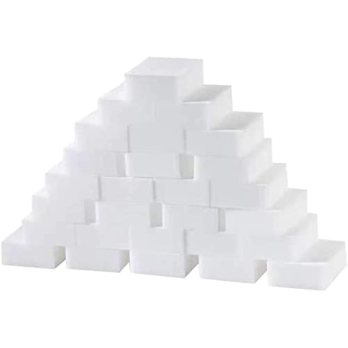 Paquete de 100 esponjas de melamina de espuma de limpieza multifuncionales, esponjas mágicas para limpiar el hogar, esponja de cocina para muebles, baño, fregadero, suelo, zócalo, limpiador de pared