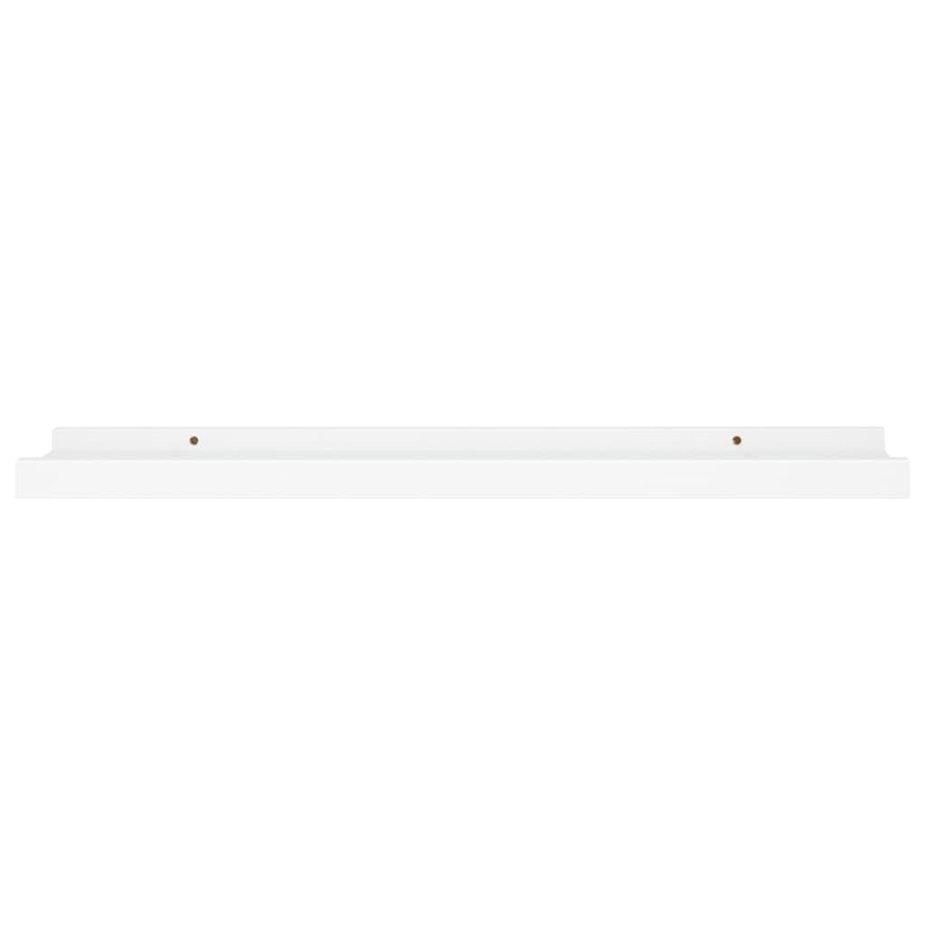 Mensole per Quadri 2 Pezzi, Scaffali da Parete in MDF Bianco, Design a U con Bordo Anticaduta per Cornici e Decorazioni, 60 x 9 x 3 cm