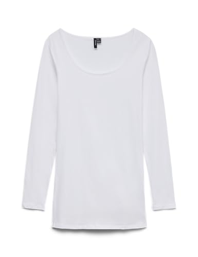 VERO MODA Damen Vmmaxi My Soft Long U-neck Noos' Langarmshirt, WeiÃƒŸ...