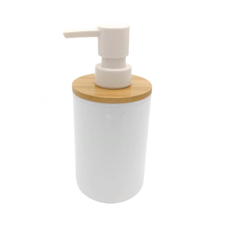 D,casa - Set Accesorios Baño de Bambú Estilo nordico Blanco - Juego de 5 Piezas