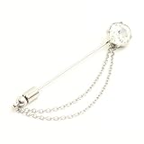 ラペルピン スワロフスキー【クリスタル】シルバー チェーン チェーン型 ハットピン プレシオサ ストーン 結婚式 おしゃれ ピン