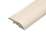 Barra de expansión 100% rampa impermeable, barra reductora, perfil de puerta para pisos de vinilo clic en blanco/gris claro