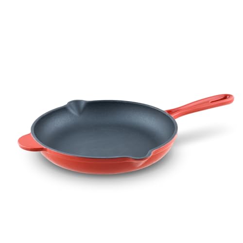 Imagen de lätt Home Sartén Skillet de Hierro Fundido Rojo Esmaltado 24cm