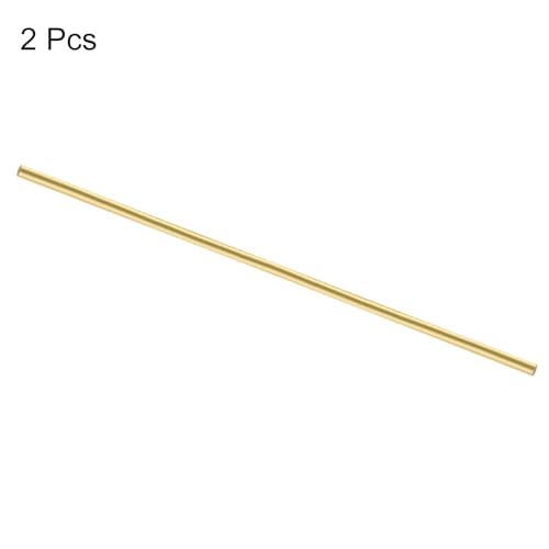 QUARKZMAN 2 Stück Messingstangen 5mm x 200mm Messing Vollmaterial Rundstab für Messergriffe Pin DIY Handwerk Modellflugzeug