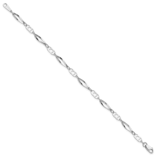 IceCarats 14K Solid White Gold 7 inch Link Chain Bracelet3