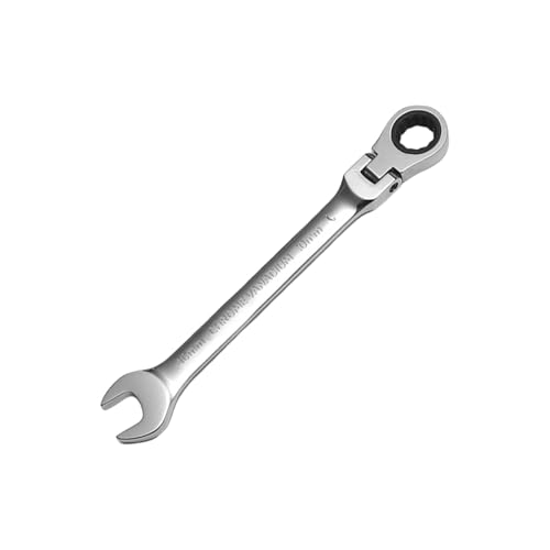 Image of WISEUP Ratchet Wrench, CR-V Forged 10mm Flex Head Ratcheting Wrench, Industrial Dual-use Design Wrench, Anti-slip Anti-bending Ratchet Tools