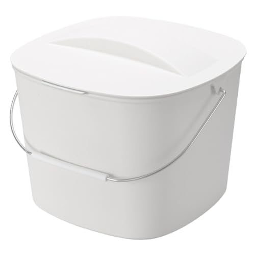 Bote de basura de cocina rectangular color blanco miniatura 1
