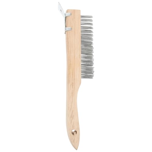 Cabilock Stainless Steel Wire Brush with Wooden Handle for Rust and Paint Removal Portable Hand Tool for Home Cleaning and Kitchen Use Versatile Engine Cleaning Brush