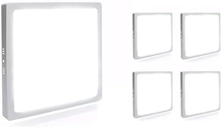 Kit 5 Luminária Plafon Led De Sobrepor 18w Quadrada Branco Frio 6...