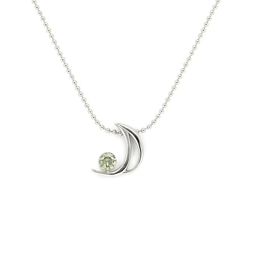 Collier lune croissante femme argent 925 anti-allergie améthyste