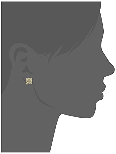 Image of Estele 24Kt Gold Plated CZ Floral Motif Stud Earrings for Women