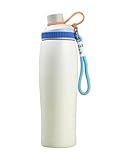 FitDA Bottiglia Termica in Acciaio Inox 304, Borraccia Isolata Sottovuoto con Beccuccio Antigoccia, Riutilizzabile, per Bambini, Ragazzi, Sport e Attività Outdoor (Bianco) immagine