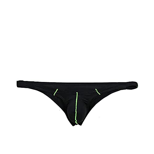 COMLIFE Men's Ice Silk Low Rise Thong Briefs Underwear Half Back Coverage Panties2