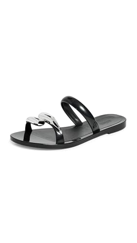 Melissa Women's Eden Jelly Sandals, Black, 9 Medium US