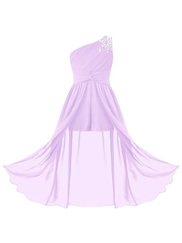 JEYPINMI Girls One Shoulder Jumpsuit with Chiffon Maxi Skirt Overlay Beaded Ruched Romper Gown Party Dress2