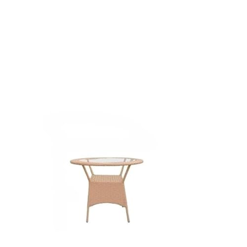 Image of Furniture Outdoor Indoor Patio Set Bistro Set Rattan Chair Patio Set for Living Room Dining Room Lawn Balcony Outdoor Garden Chair Set with Glass Table (D-12 Cream 2+1)